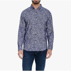 Robert Graham Blue Floral Garden Grove Long Sleeve Button Down Size XL Tailored